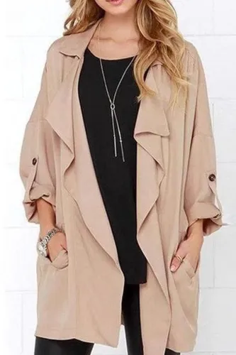 Oversize Plain Trendy Trench Coats