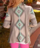 Jacquard Casual Long Sleeve Cardigan