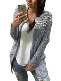 Knitted Crew Neck Long Sleeve Cardigans