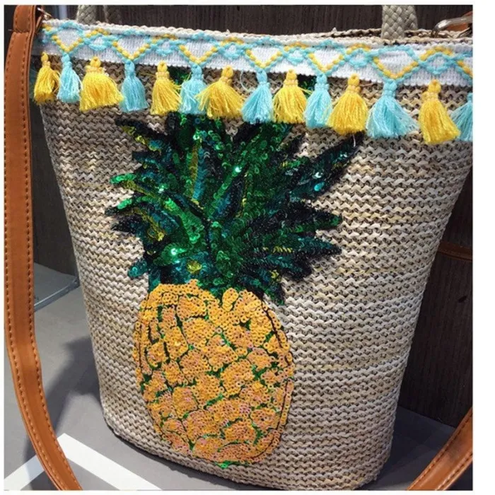 Multicolor Zipper Boho Linen Shoulder Bags
