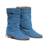 Women Denim Booties Casual Plus Size Shoes