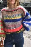 Stylish Color Striped Long Sleeve Sweater