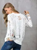 V Neck Casual Long Sleeve Ripped Sweaters
