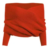 Casual Pure Color Shoulder Collar Sweater