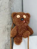 Brown Cotton Zipper Casual Crossbody Bags