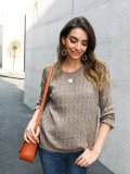 Sweet Crew Neck Knitted Knitted Sweater