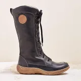 Women's casual lace-up zipper boots
