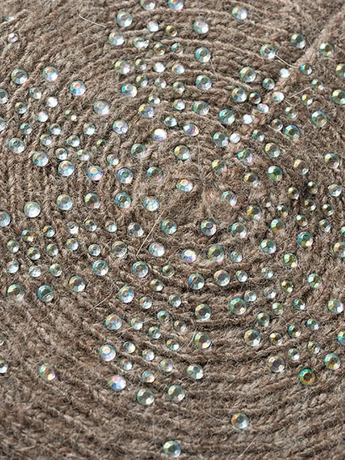 All-match Beaded Wool Blend Casual Soft And Thermal Beret Hat