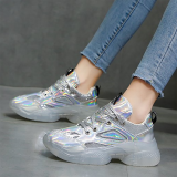 Women's European And American Fashion Sequins Color Matching Platform Sneakers