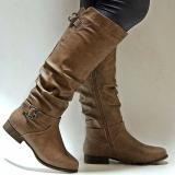 Womens Zipper Daily Chunky Heel Riding Knee High Boots