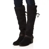 Women Vintage Lace Up Boots European Style Bandage Above Knee Boots