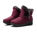 Women Snow Mid Calf Booties Casual Button Comfort Warm Shoes