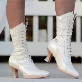 Brown Low Heel Ruched All Season Boots