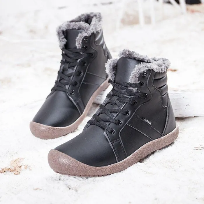 New Cotton Warm Large Size Comfortable Antiskid Shoes Couple Snow Boots