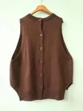 Coffee Casual Buttoned Tanks & Cami
