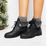 Women Warm Martin Booties Casual Comfort Plus Size Lace Up Shoes