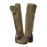 Women Vintage Lace Up Boots European Style Bandage Above Knee Boots