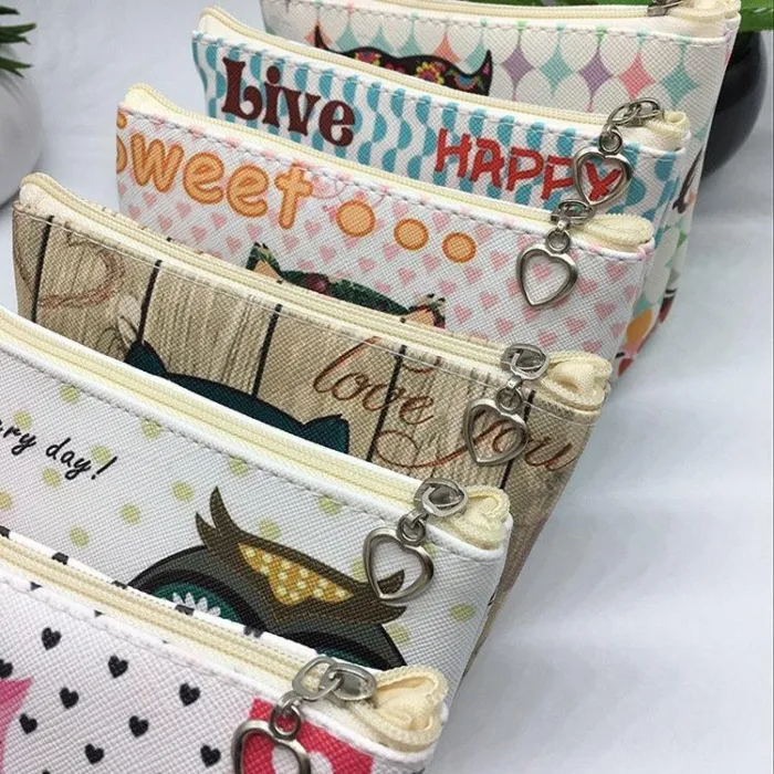 Fashion Cartoon Owl Zero Wallet Key Bag Children's PU Wallet Coin Bag