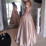 One Shoulder Waist Evening Dress