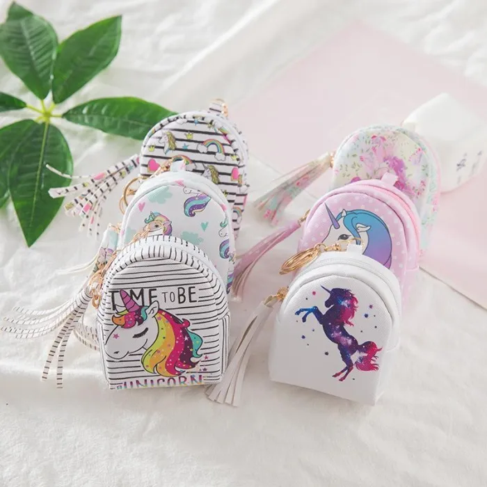 Fashion Cartoon Cute Unicorn Coin Purse Key Bag Data Cable Storage Bag