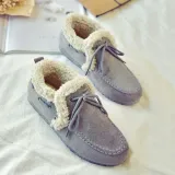 Women Warm Snow Booties Flat Heel Winter Slip On Boots