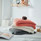 Solid Wool Knit Blankets