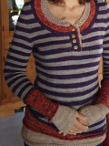 Striped Wool Blend Buttoned Women's Sweaters