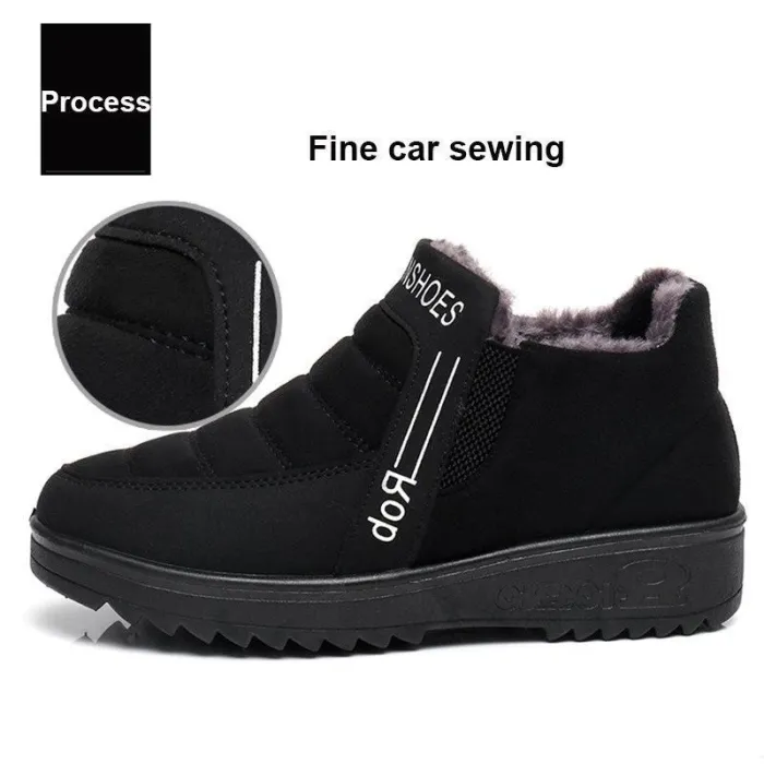 Fleece-lined Gore Snow Boots Women Slip-On Ankle Shoes