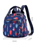 Floral Nylon Zipper Backpacks Crossbody Bags