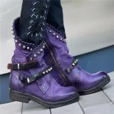 Women  Vintage and Comfortable Boots With Buckle