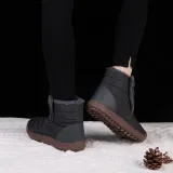 Large Size Unisex Waterproof Fur Lining Slip On Snow Boots