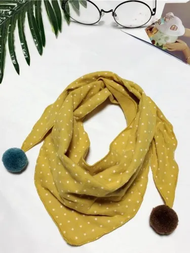 Baby Girls Dot Plaid Triangle Scarves Autumn Winter Boys Girls Shawl