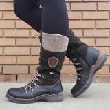 Women's casual lace-up daily flat boots