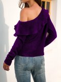 Off Shoulder Long Sleeve Backless Sexy Sweaters