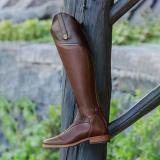 Women Color-block Riding Boots Low Heel Pu Boots