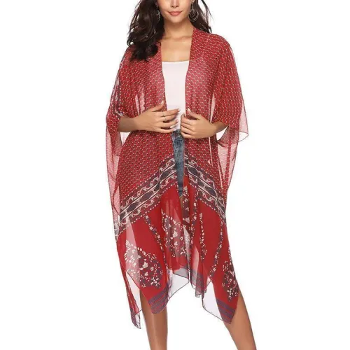 Casual Loose Sunscreen   Printing Cardigan