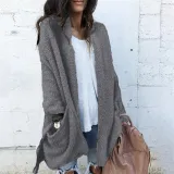 Fashion Splicing Long Fluffy Coat