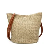 Bag - Ladies One-shoulder Bucket Straw Bag