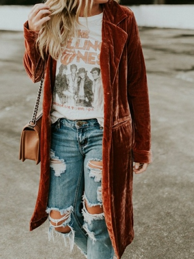 Holiday Velvet Solid Outerwear