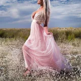 Sexy V Collar Sequined Chiffon Dress