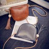 Women Sweet Tassel Oil Leather Crossbody Bag Casual Phone Bag