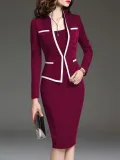 Scoop Neck  Colouring Bodycon Dress   Professional Dress