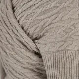 Fashion V-collar Printed Long-Sleeved Sweater
