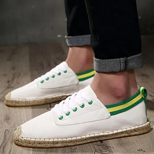 Canvas Lace-up Flat Shoes