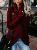 Fashion Round Neck Split Sweater