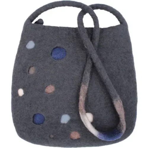 Deep Gray Wool Statement Women's Bags