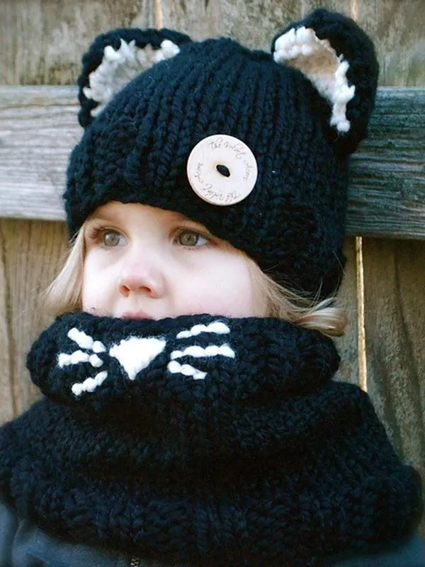 Handmade Cat Feature Scarf&Hat Accessories