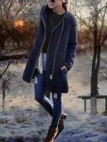 High Collar Irregular Zipper Long Coats