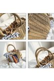 Women's Summer Beach  Woven Straw Pull Rope Handbag