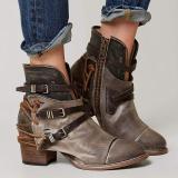 Women Vintage Booties Casual Comfort Plus Size Shoes